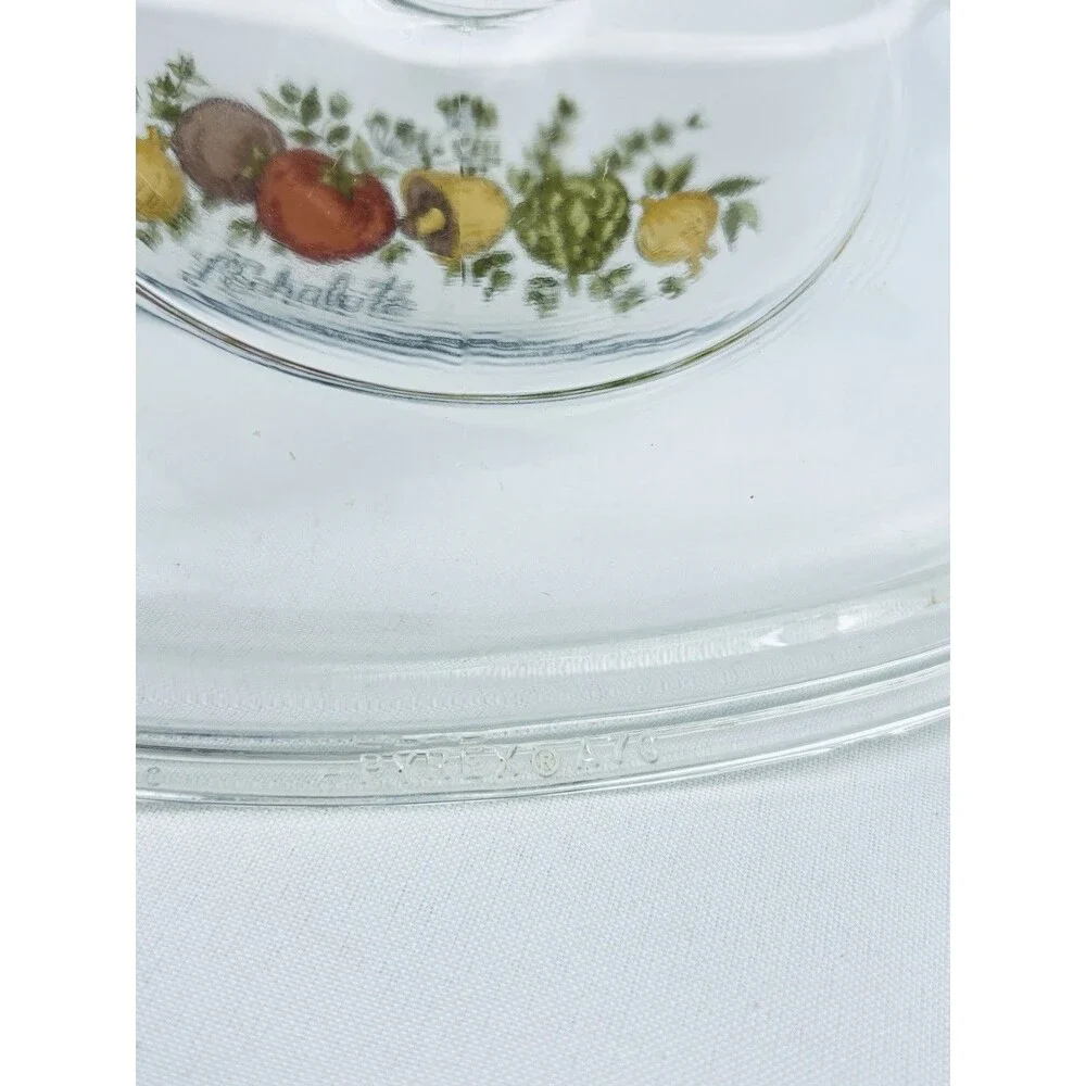 Corning Ware Spice O'‎ Life L'Echalote 1 Quart Dish Lid Rare Stamp